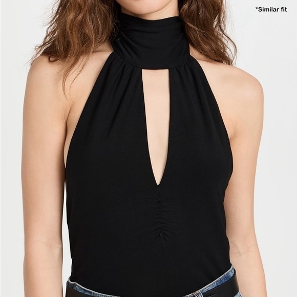 NIKKI Italy Women’s Black Ruched Halter Top Size 5 - Picture 1 of 11